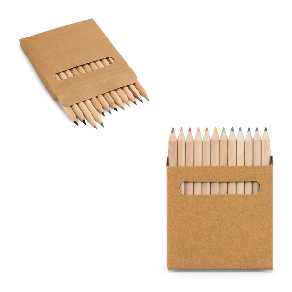 HB74715 - Caixa de cartão com 12 mini lápis de cor
