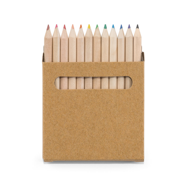HB74715 - Caixa de cartão com 12 mini lápis de cor