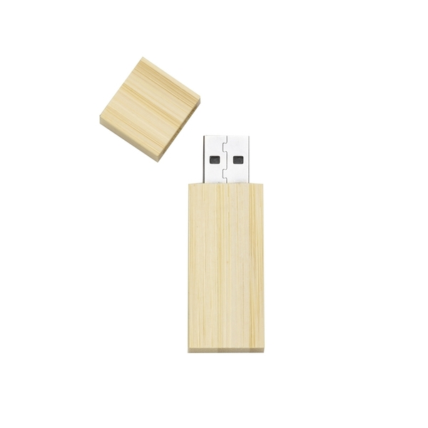 HB960 -  Conjunto Estojo e Pen Drive Bambu 8GB 16GB 32GB